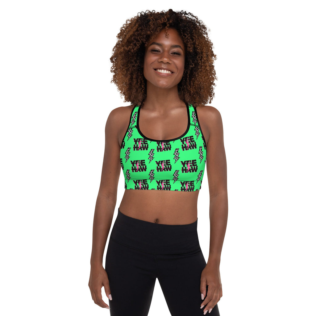 Baha Ranch Neon Yeehaw Padded Sports Bra by Baha Ranch Western Wear