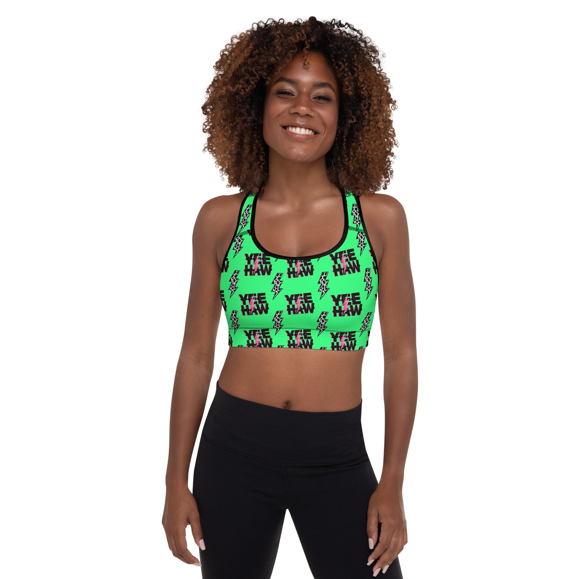 Baha Ranch Neon Yeehaw Padded Sports Bra by Baha Ranch Western Wear