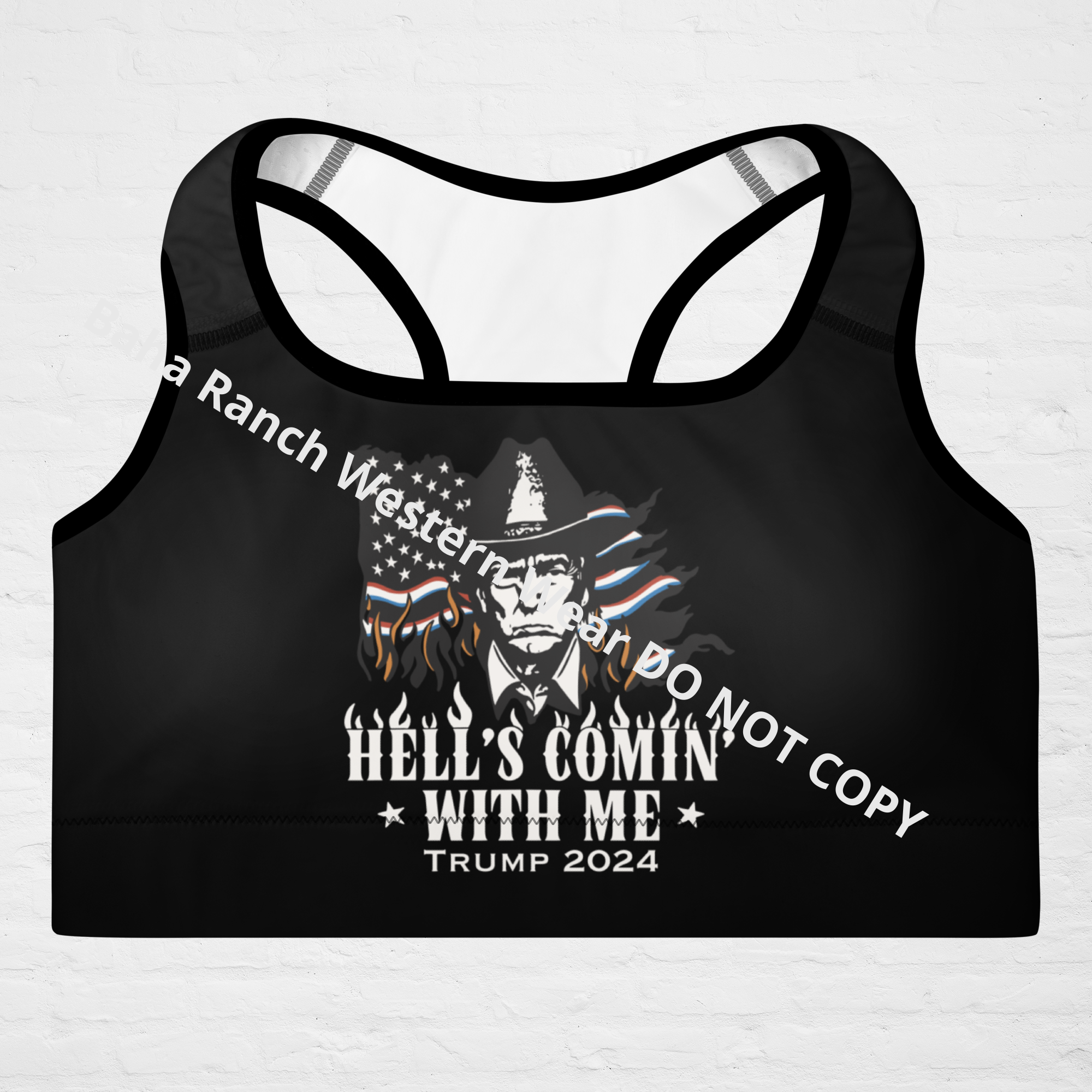 Hells Comin With Me Padded Sports Bra by Baha Ranch Western Wear