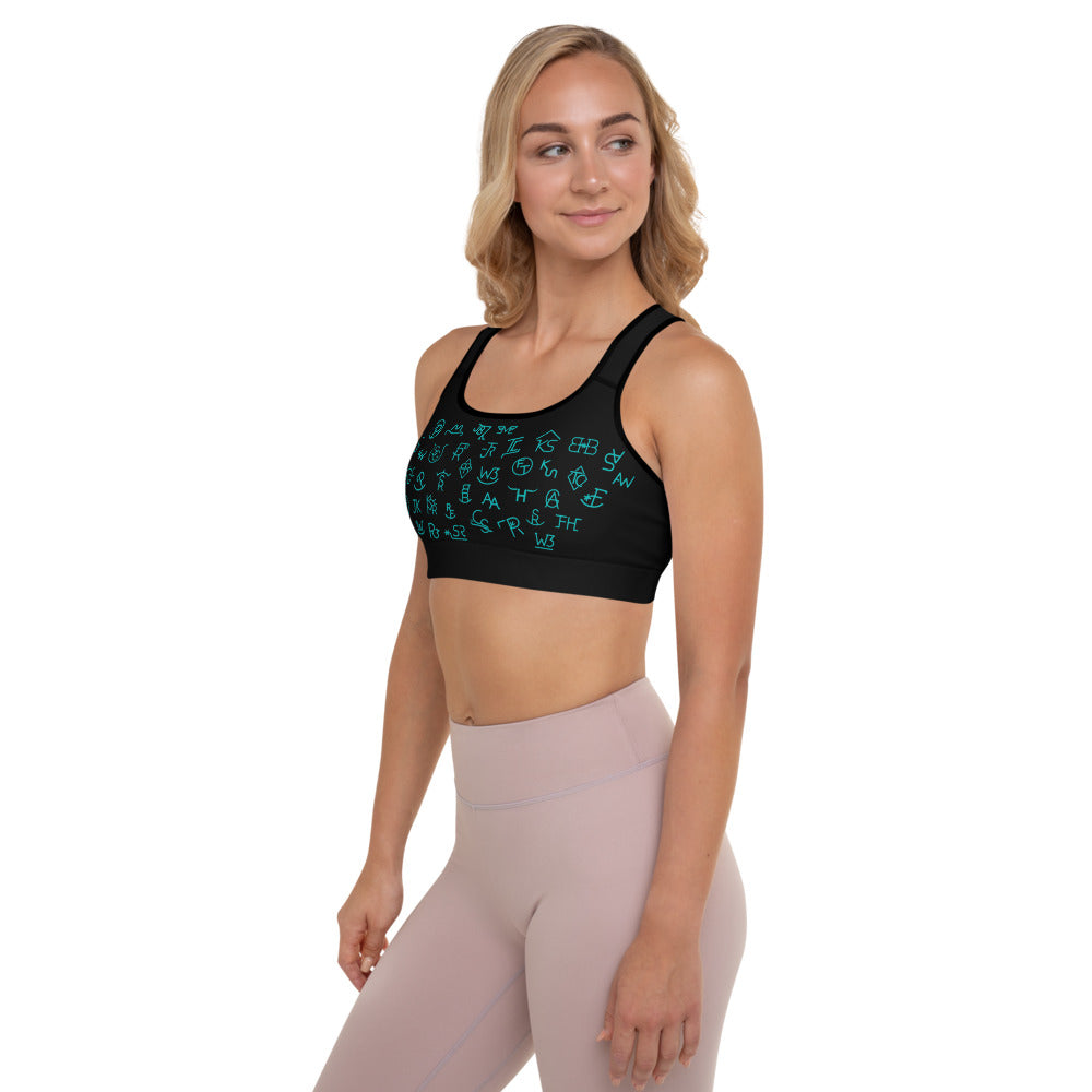 Turquoise Cattle Brands Sports Bra by Baha Ranch Western Wear - product image 5