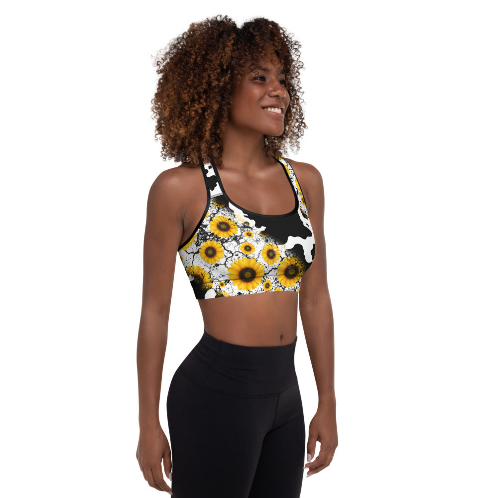 Cow Print Sunflower Sports Bra by Baha Ranch Western Wear - product image 6