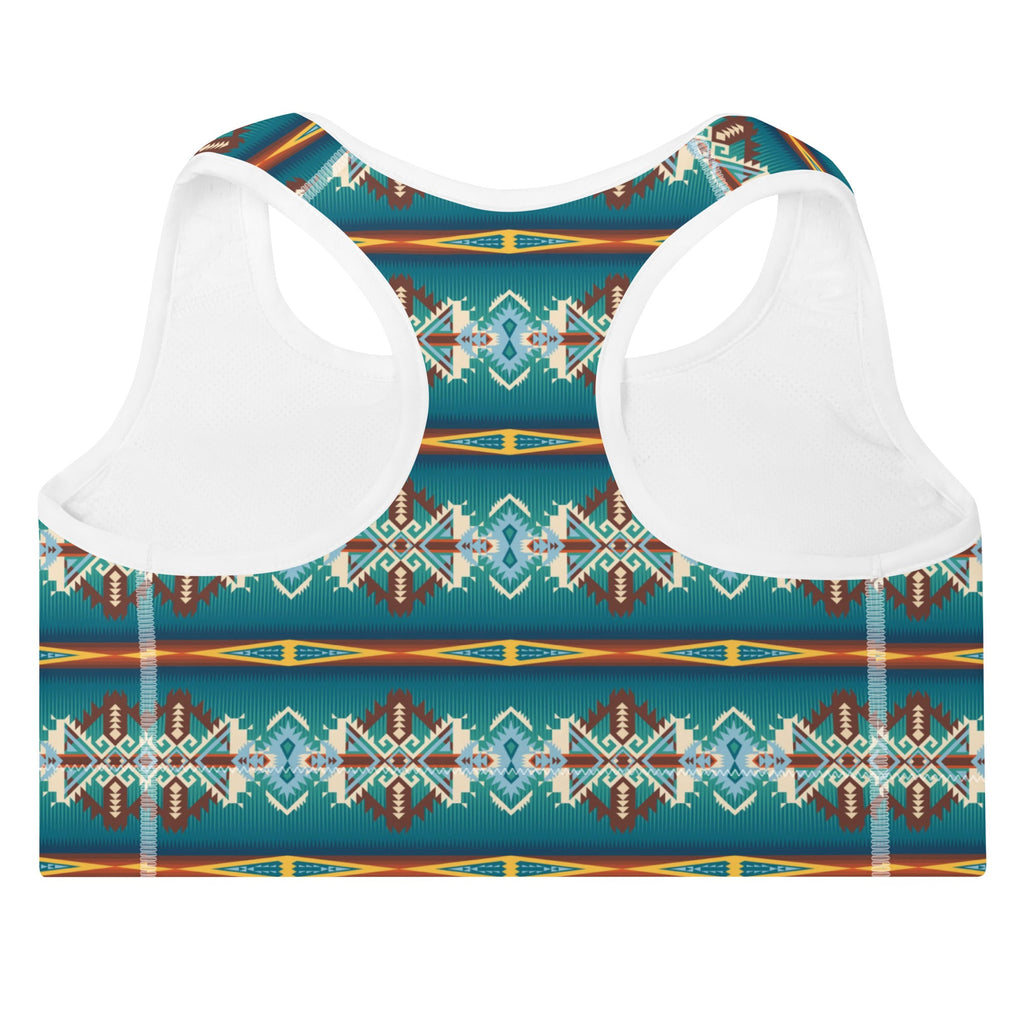 Teal Aztec Blanket Print Padded Sports Bra by Baha Ranch Western Wear - product image 4