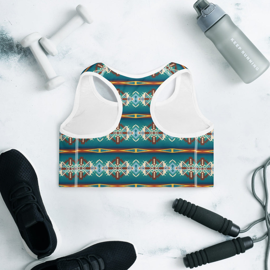 Teal Aztec Blanket Print Padded Sports Bra by Baha Ranch Western Wear - product image 5