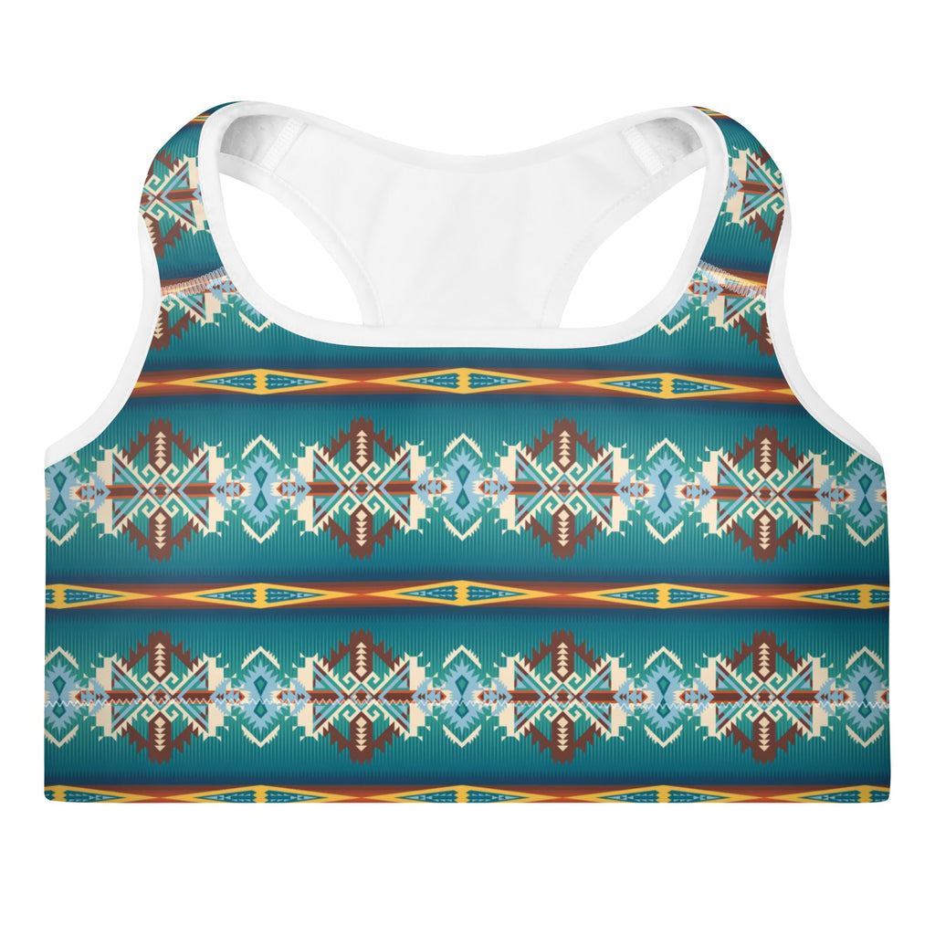 Teal Aztec Blanket Print Padded Sports Bra by Baha Ranch Western Wear - product image 3