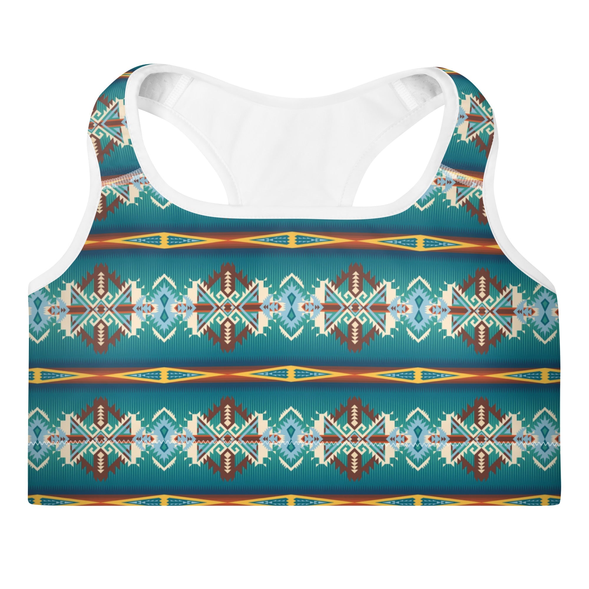 Teal Aztec Blanket Print Padded Sports Bra by Baha Ranch Western Wear - product image 3