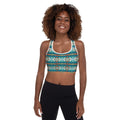 Teal Aztec Blanket Print Padded Sports Bra by Baha Ranch Western Wear