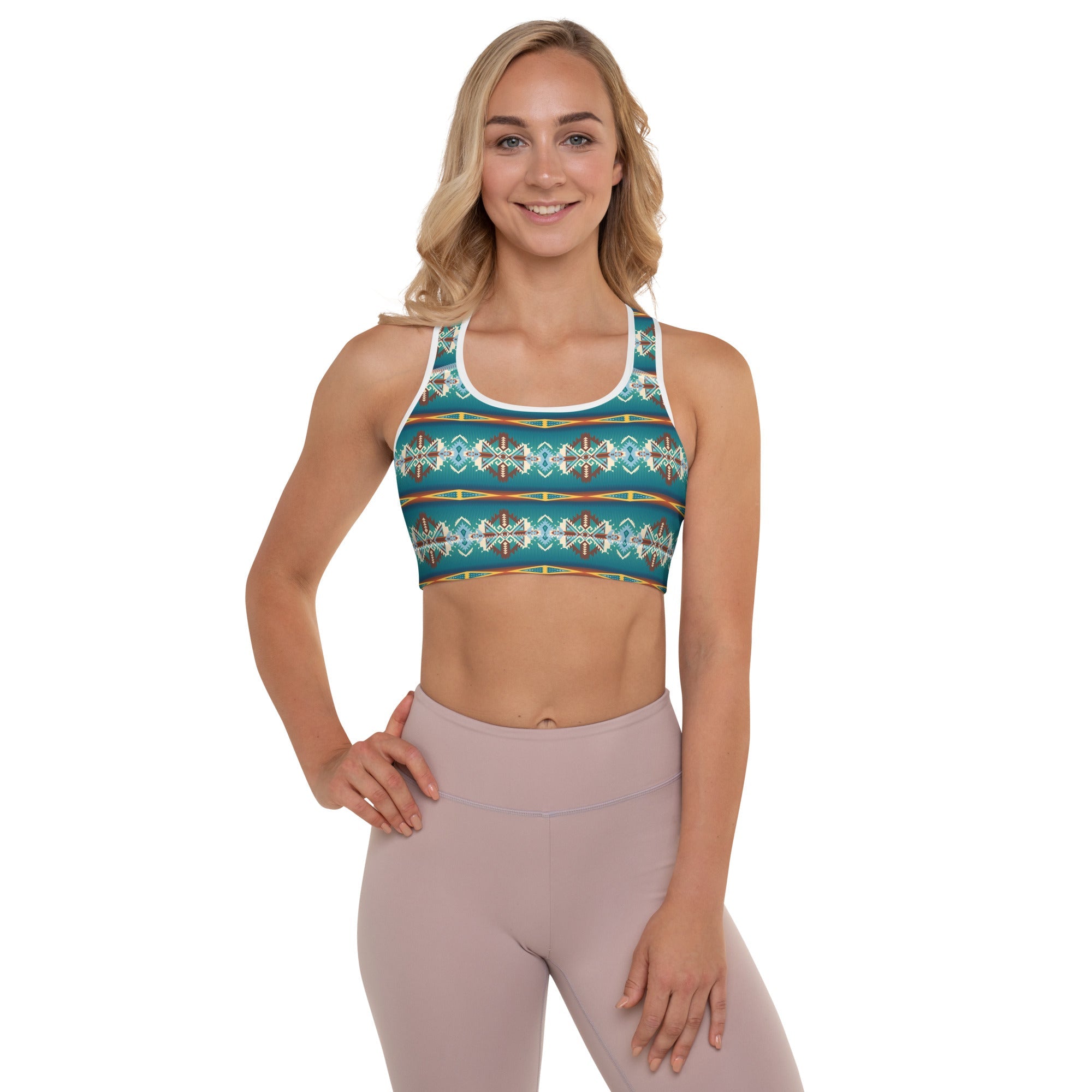 Teal Aztec Blanket Print Padded Sports Bra by Baha Ranch Western Wear - product image 8