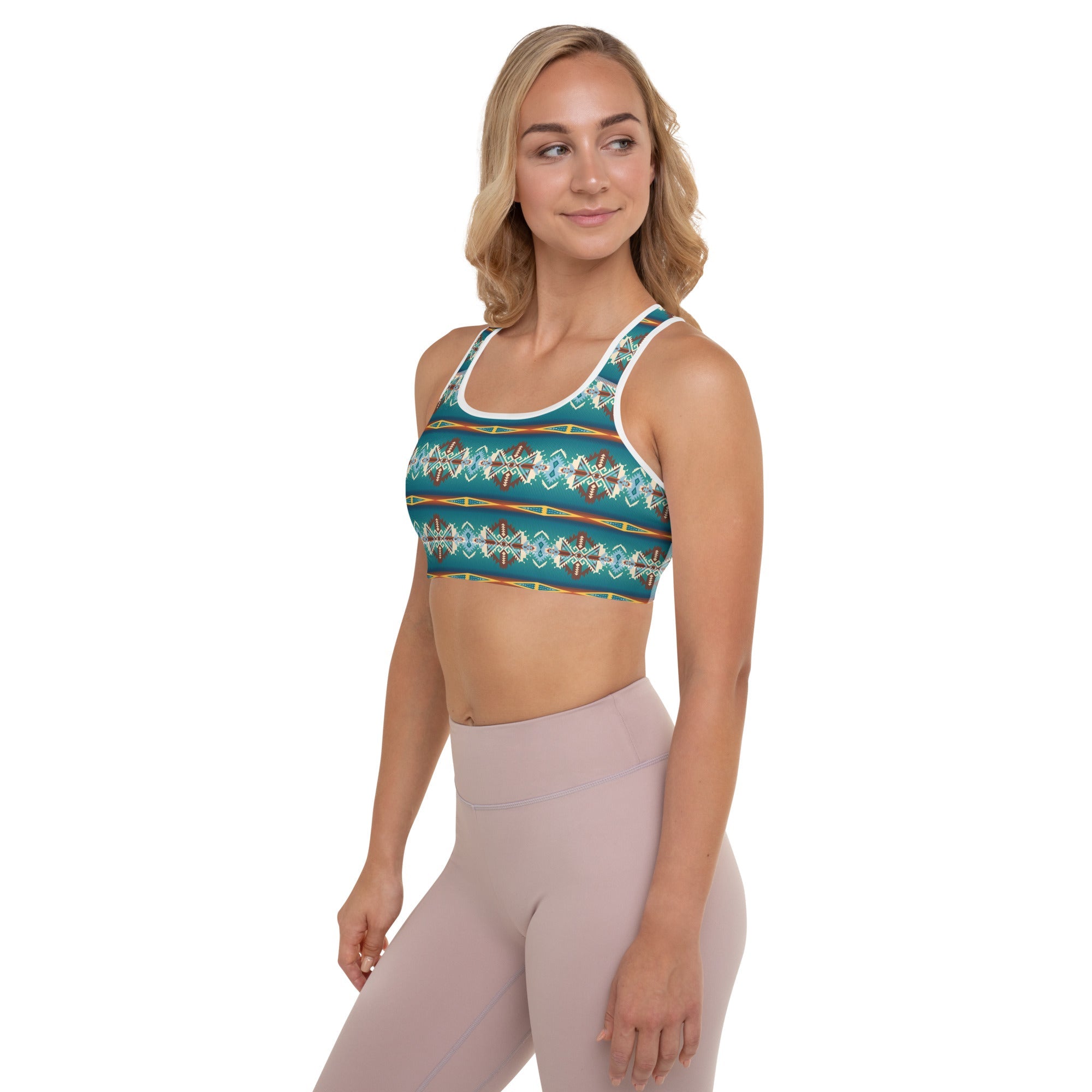 Teal Aztec Blanket Print Padded Sports Bra by Baha Ranch Western Wear - product image 10