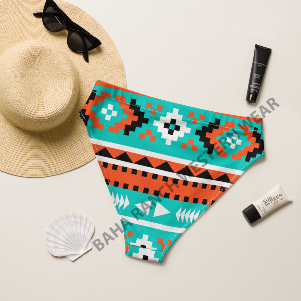 Baha Ranch Yeehaw Turquoise Orange Aztec Bikini Bottom by Baha Ranch Western Wear - product image 2