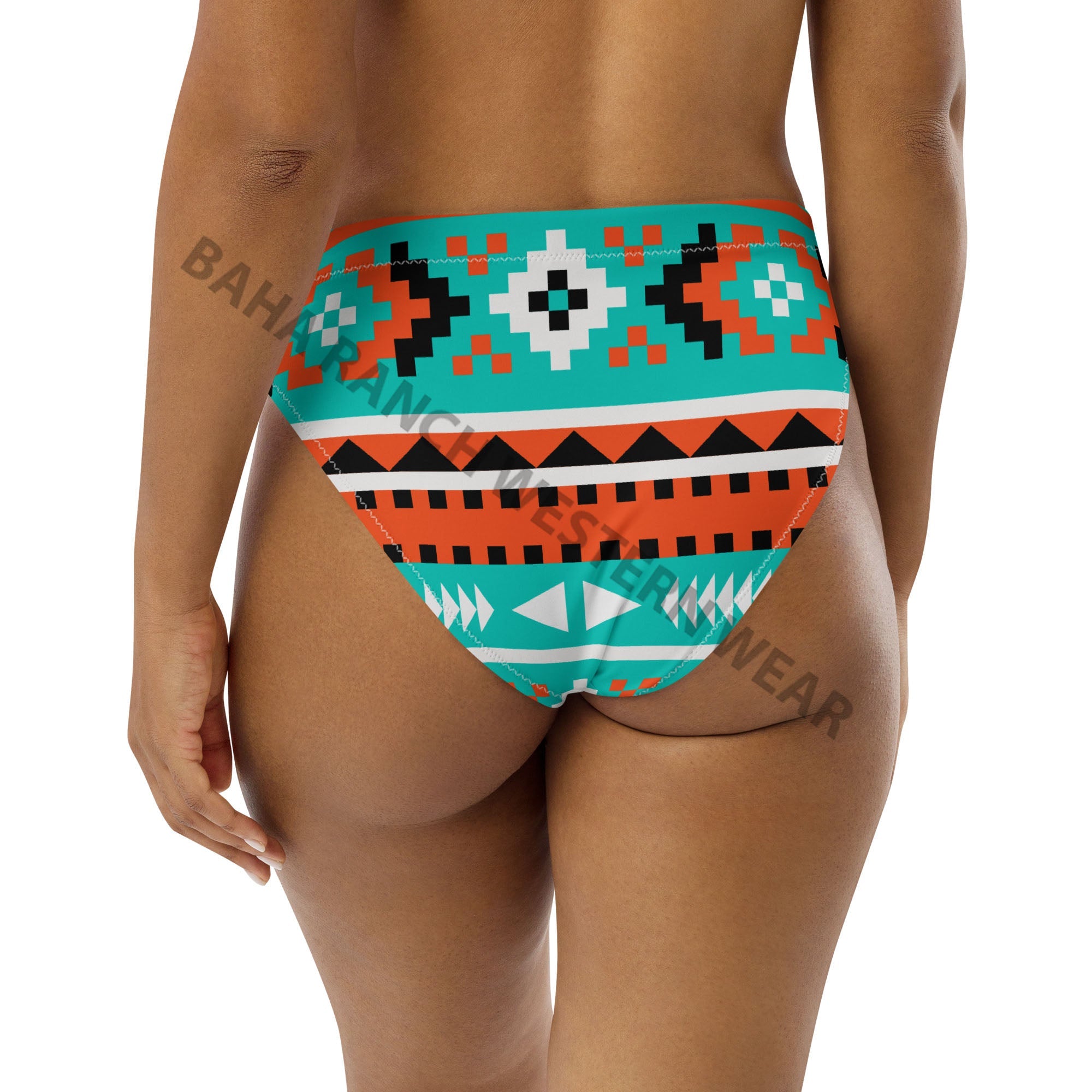 Baha Ranch Yeehaw Turquoise Orange Aztec Bikini Bottom by Baha Ranch Western Wear - product image 4