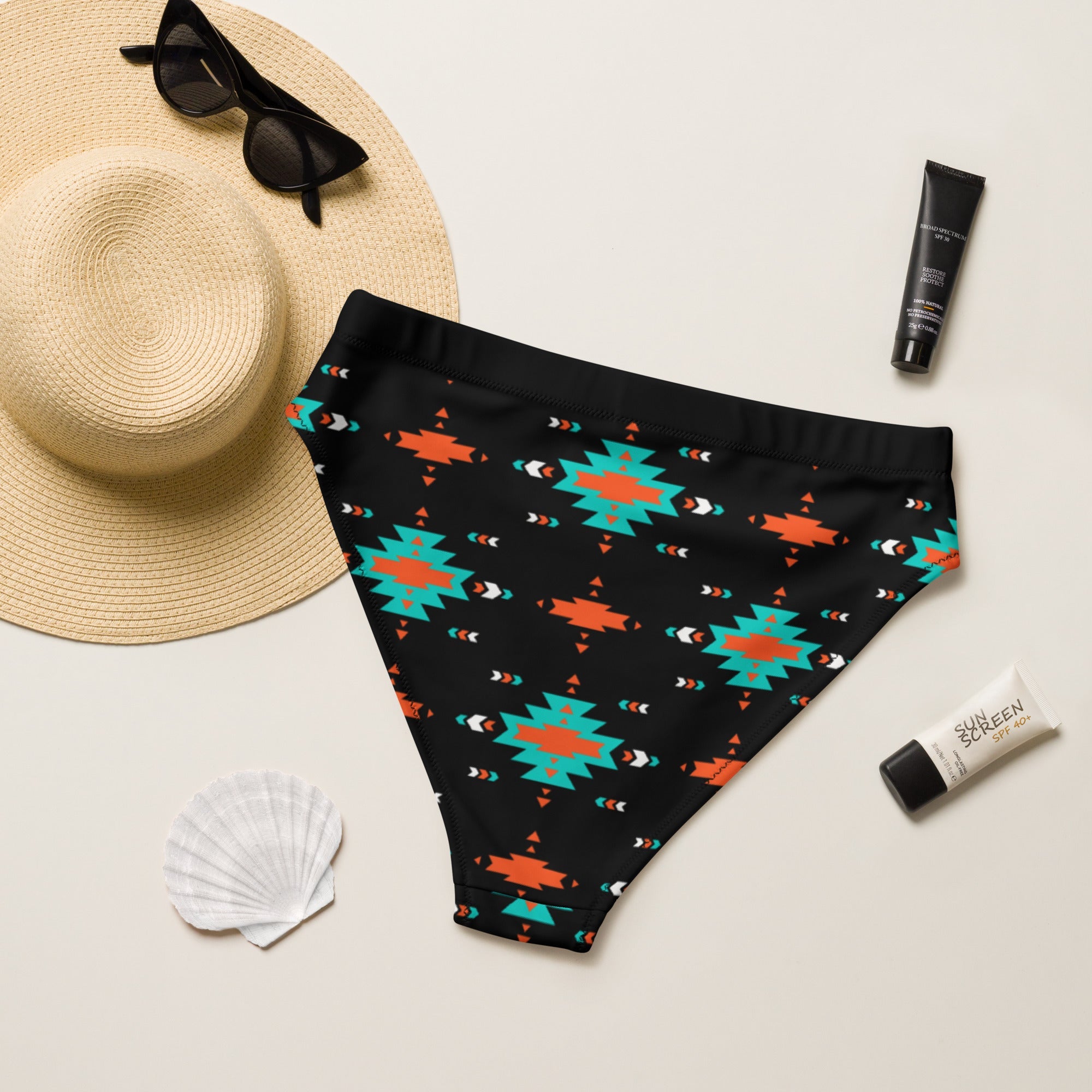 Baha Ranch Yeehaw Turquoise & Orange Aztec Bikini Bottom by Baha Ranch Western Wear - product image 2