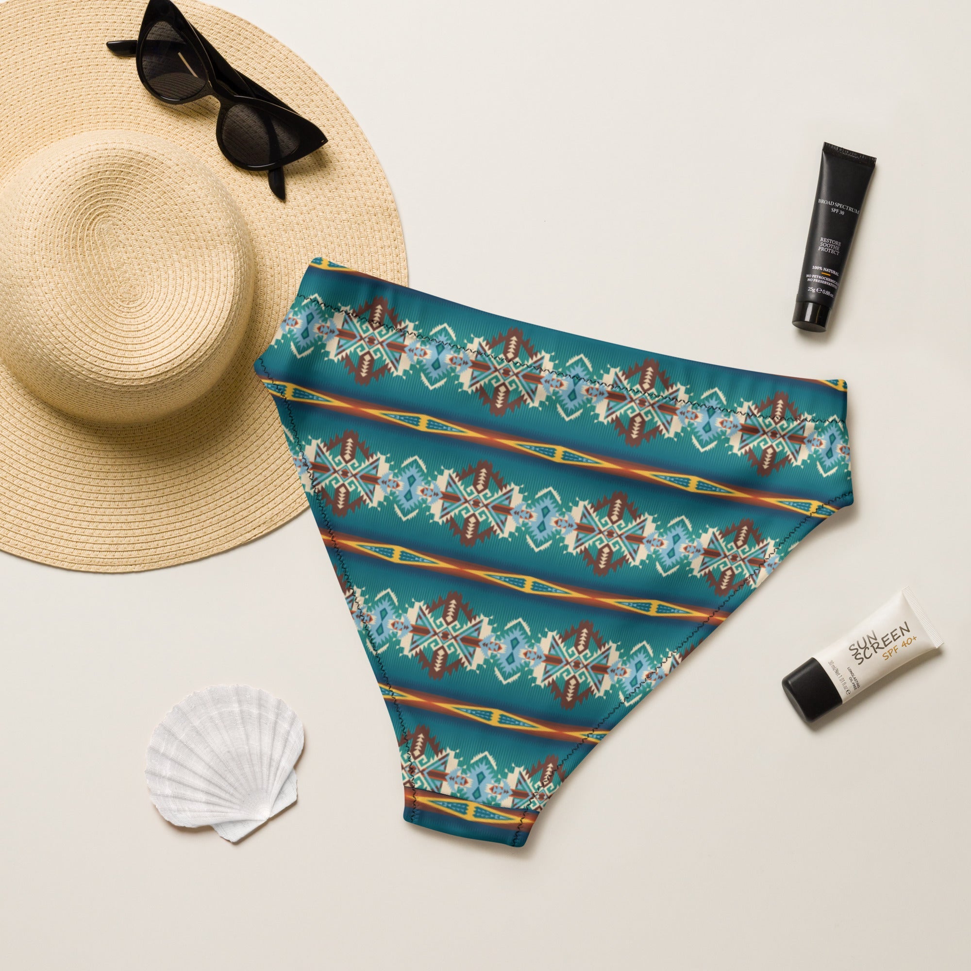 Baha Ranch Yeehaw Teal Aztec Blanket Print Bikini Bottom by Baha Ranch Western Wear - product image 2