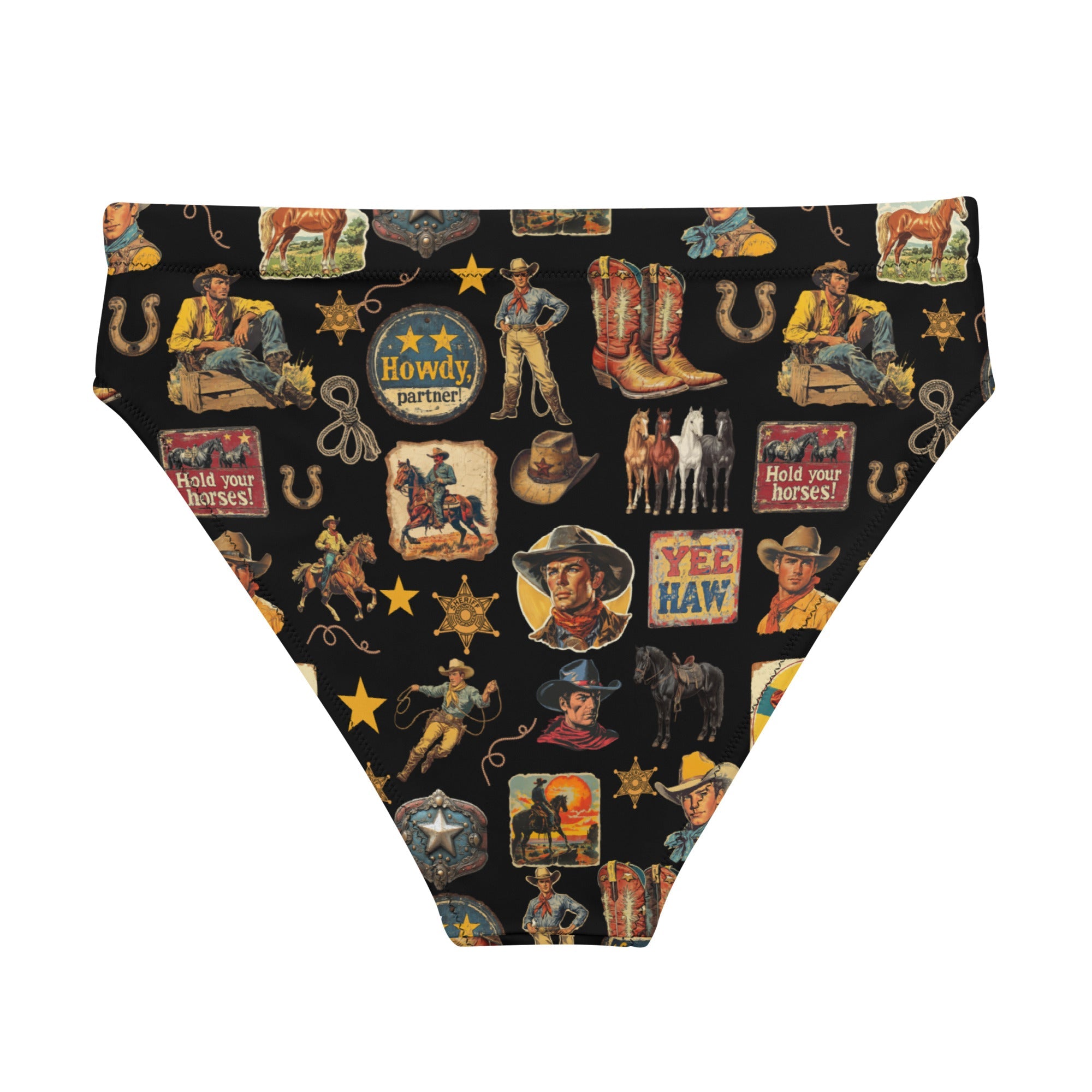 Baha Ranch Yeehaw Vintage Cowboy Collage Bikini Bottom by Baha Ranch Western Wear - product image 4