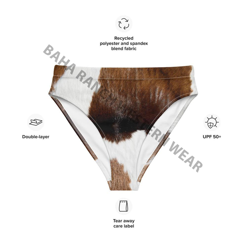Yeehaw Brown Cow Print Bikini Bottom by Baha Ranch Western Wear - product image 6