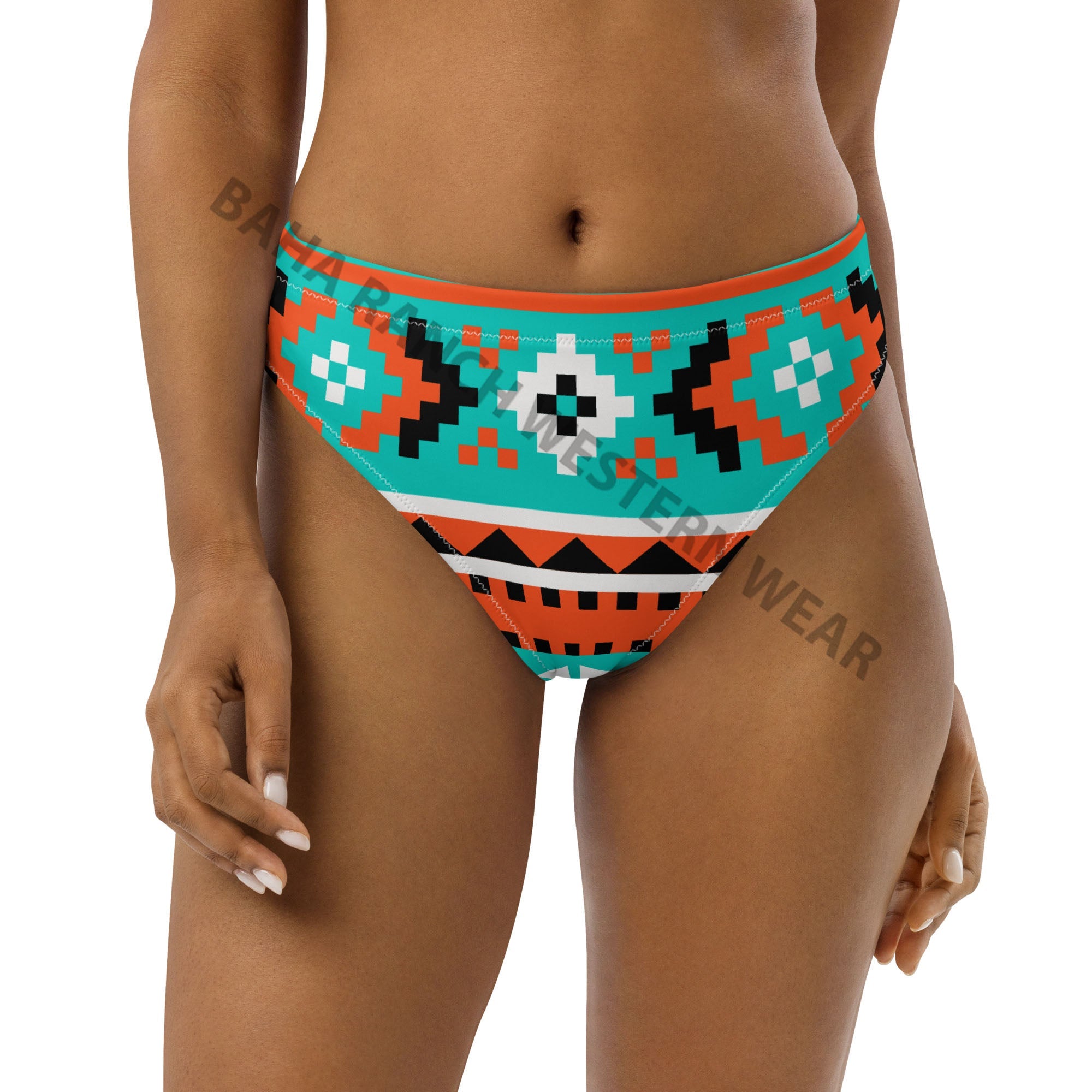 Baha Ranch Yeehaw Turquoise Orange Aztec Bikini Bottom by Baha Ranch Western Wear - product image 3