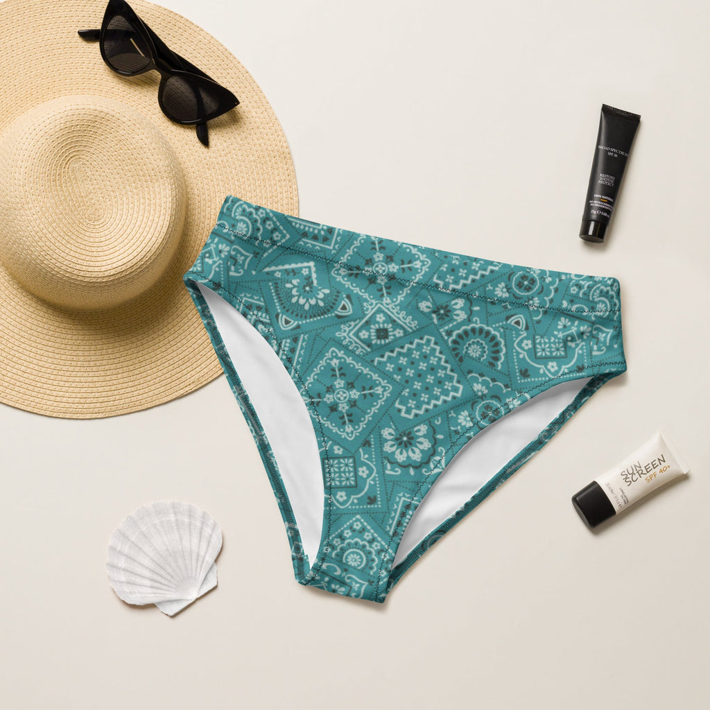 Turquoise Bandana Print Bikini Bottom by Baha Ranch Western Wear
