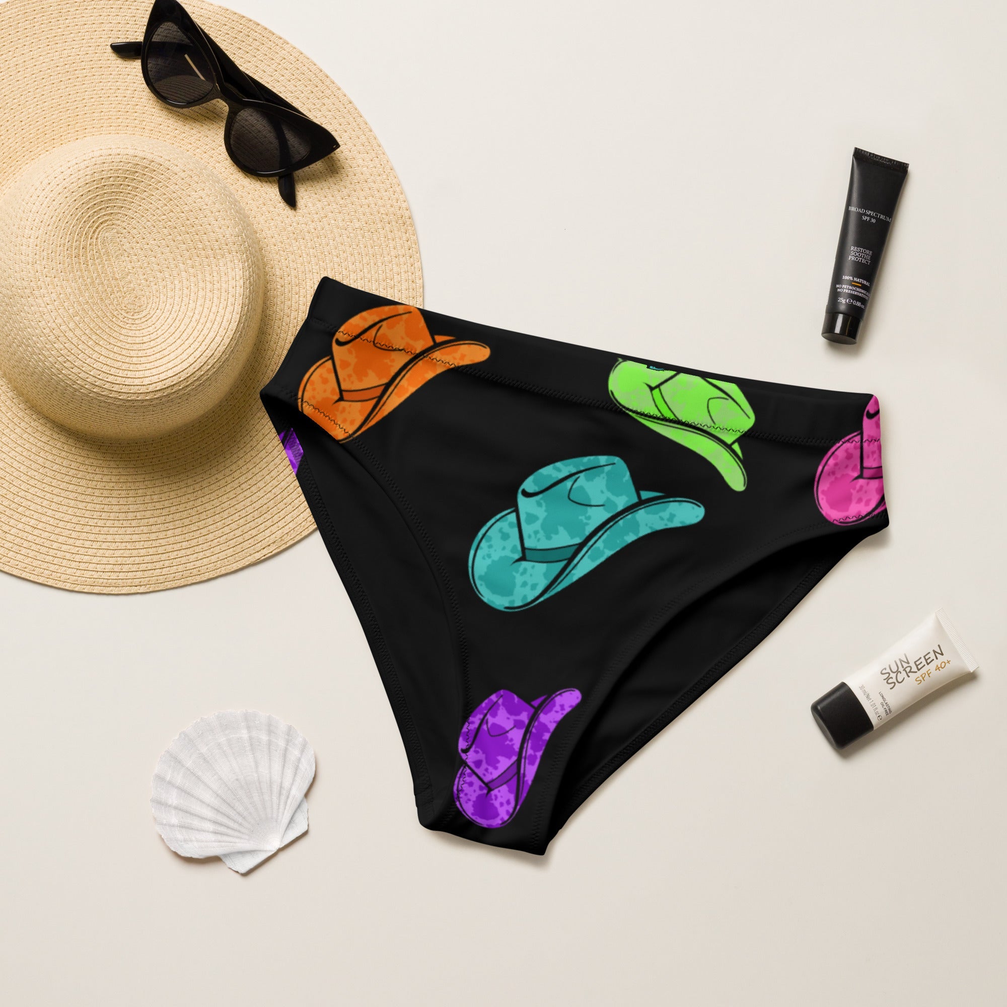 Baha Ranch Yeehaw All Neon Hat Bikini Bottom by Baha Ranch Western Wear