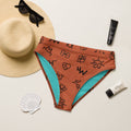 Baha Ranch Yeehaw Brown Cattle Brands Bikini Bottom by Baha Ranch Western Wear