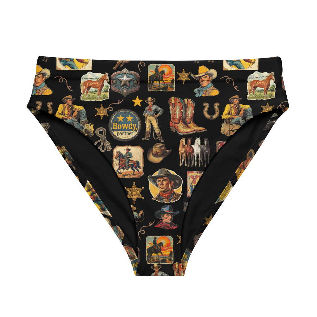 Baha Ranch Yeehaw Vintage Cowboy Collage Bikini Bottom by Baha Ranch Western Wear