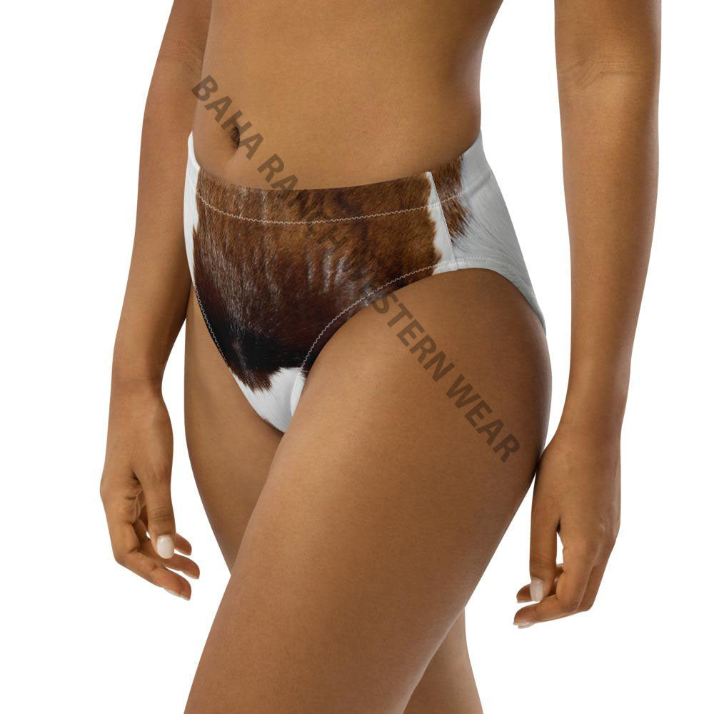 Yeehaw Brown Cow Print Bikini Bottom by Baha Ranch Western Wear - product image 4