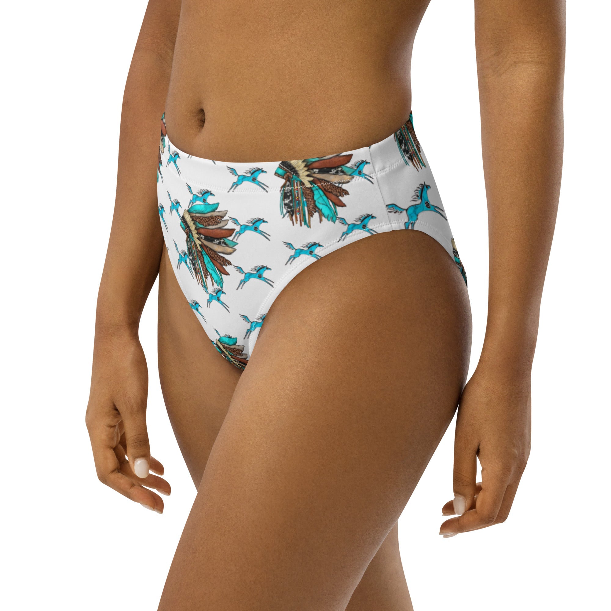 Baha Ranch Yeehaw Turquoise Running Horse Head Dress Bikini Bottom by Baha Ranch Western Wear - product image 2