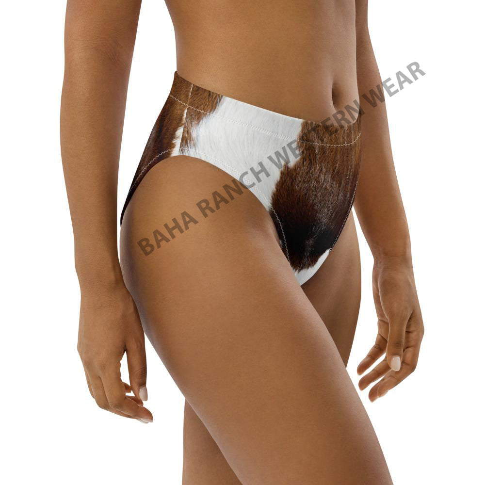 Yeehaw Brown Cow Print Bikini Bottom by Baha Ranch Western Wear - product image 3
