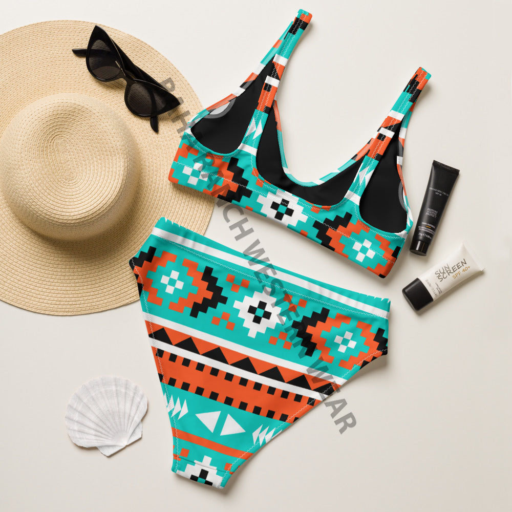 Baha Ranch Yeehaw Turquoise Orange Aztec Bikini by Baha Ranch Western Wear - product image 3