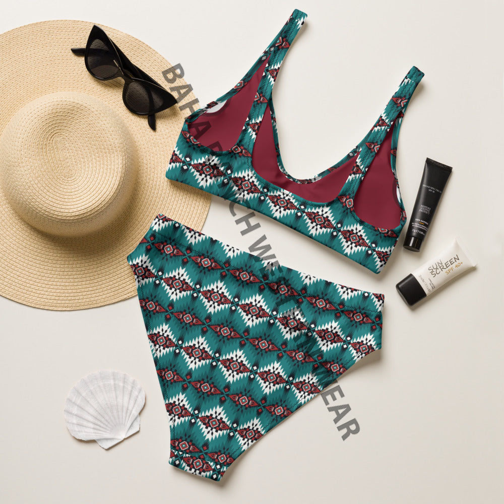 Baha Ranch Yeehaw Teal Burgandy Aztec Bikini by Baha Ranch Western Wear - product image 3