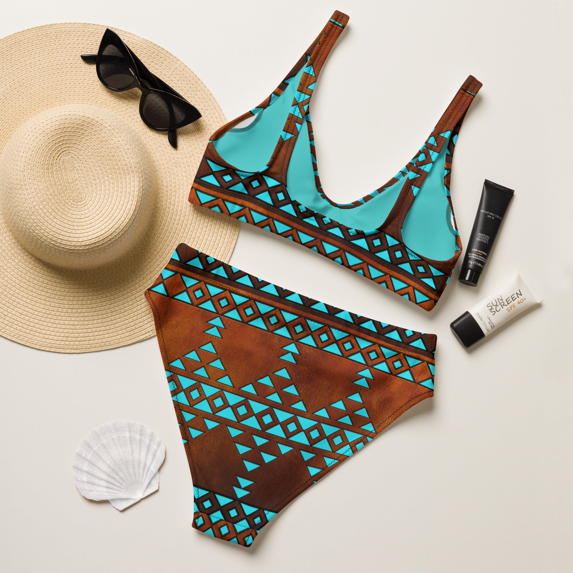 Baha Ranch Yeehaw Turquoise Aztec Bikini by Baha Ranch Western Wear - product image 4