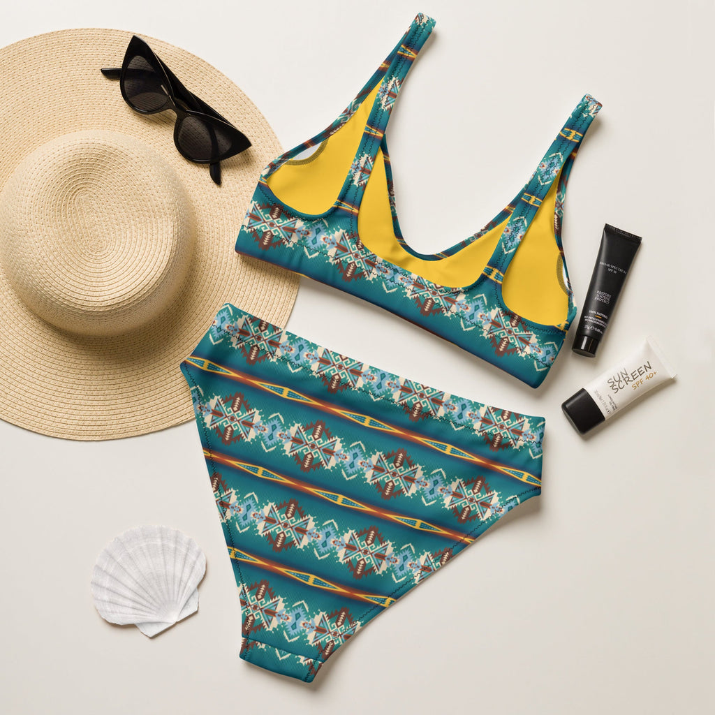 Baha Ranch Yeehaw Teal Aztec Blanket Print Bikini by Baha Ranch Western Wear - product image 5
