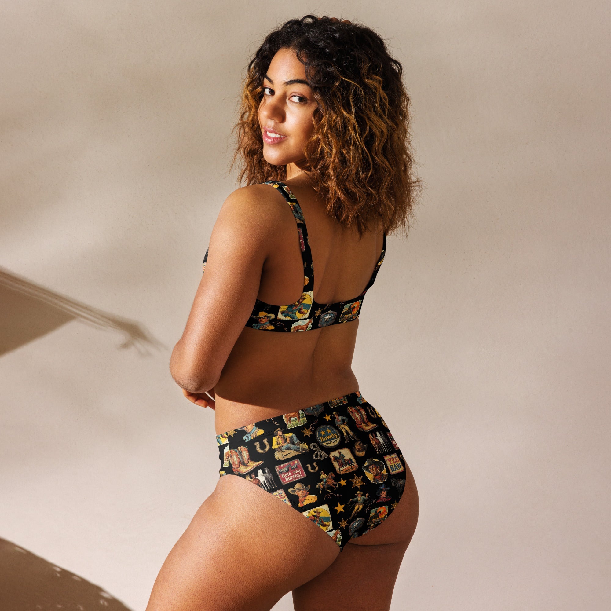 Baha Ranch Yeehaw Vintage Cowboy Collage Bikini by Baha Ranch Western Wear - product image 4