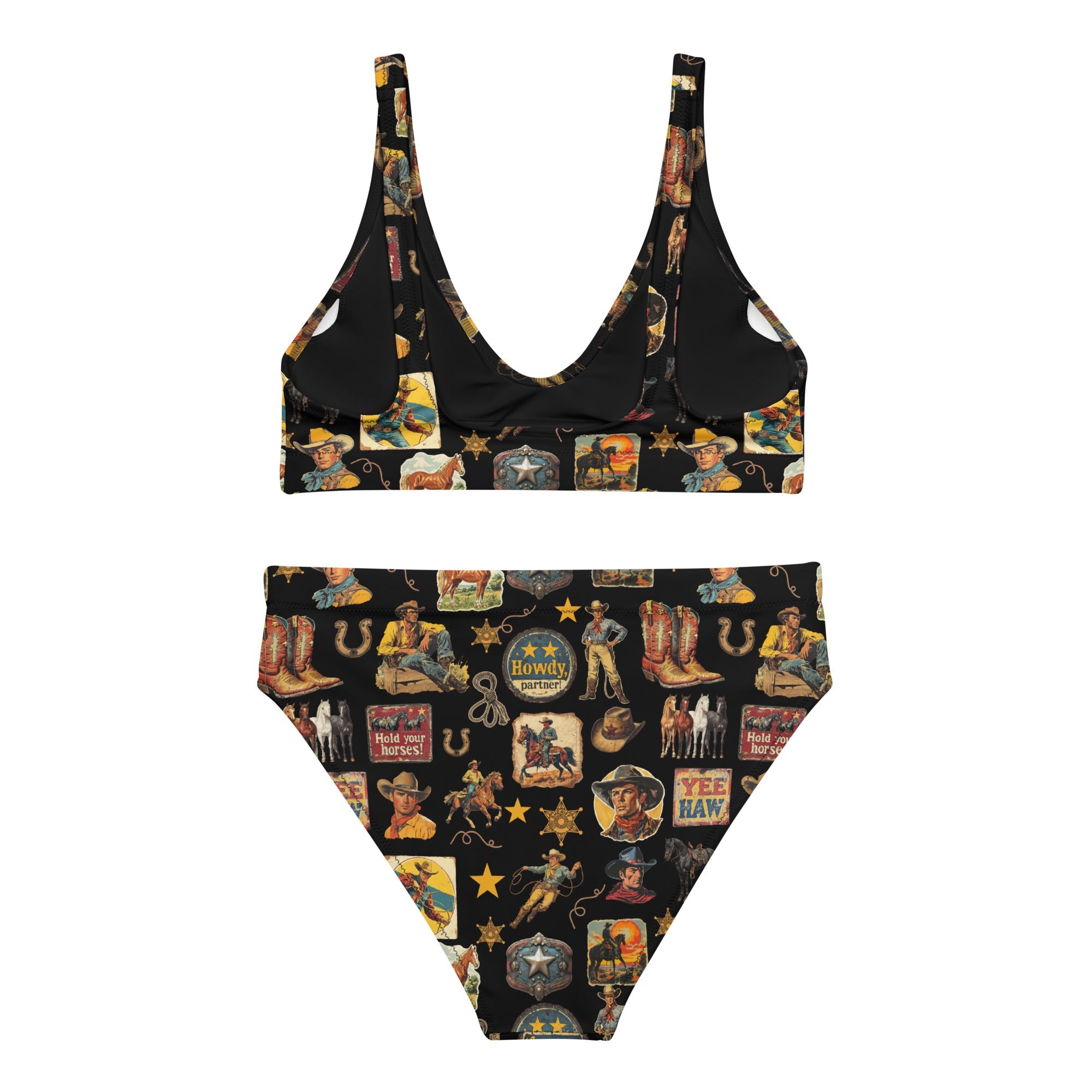 Baha Ranch Yeehaw Vintage Cowboy Collage Bikini by Baha Ranch Western Wear - product image 5