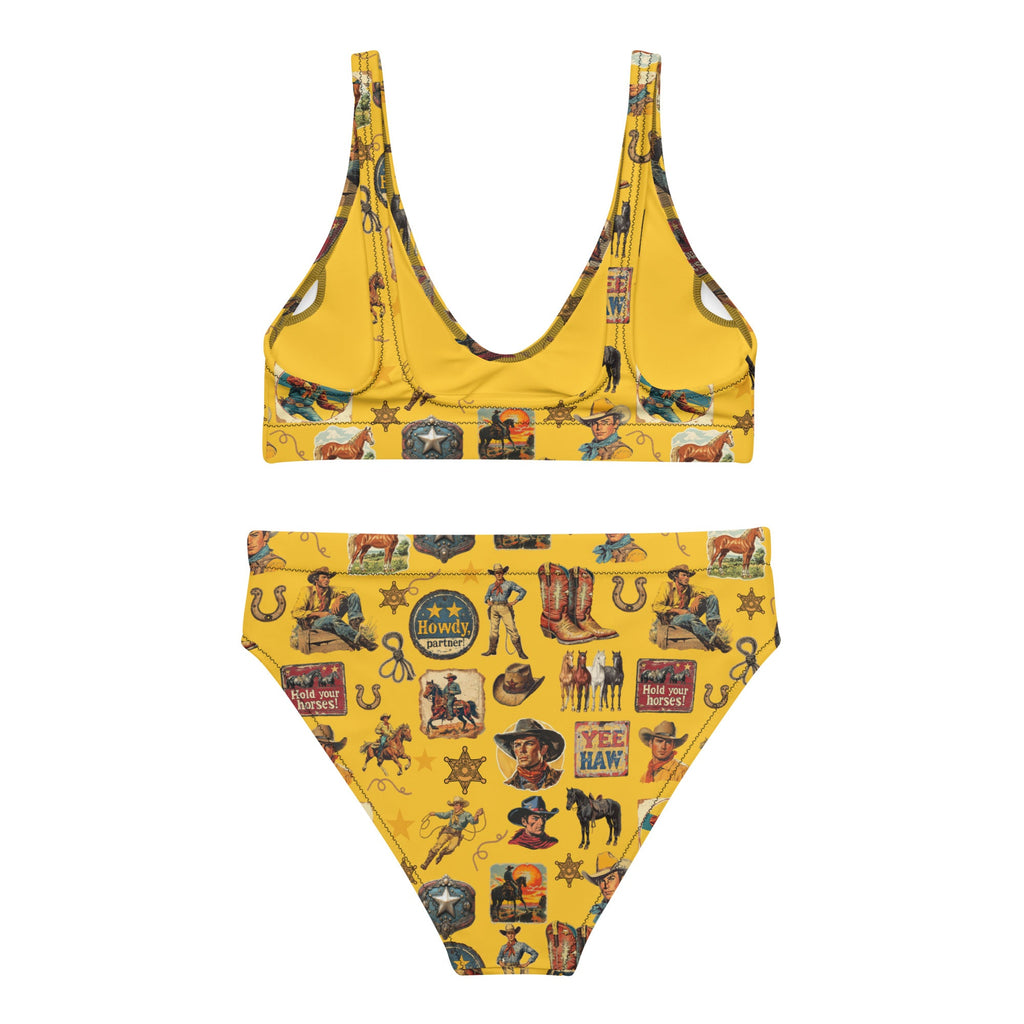 Baha Ranch Yeehaw Vintage Cowboy Collage Mustard Bikini by Baha Ranch Western Wear - product image 2