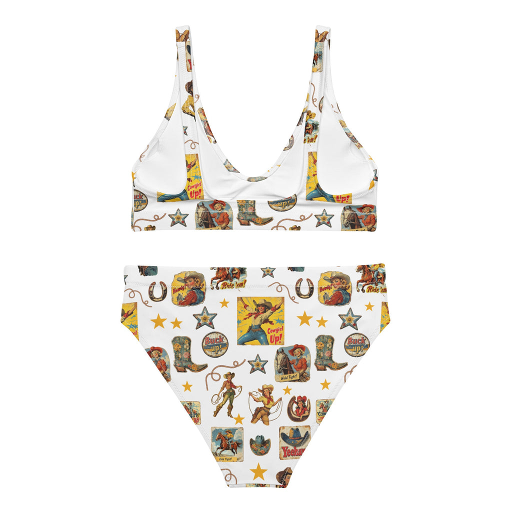Baha Ranch Yeehaw Vintage Cowgirl Collage White Bikini by Baha Ranch Western Wear - product image 4