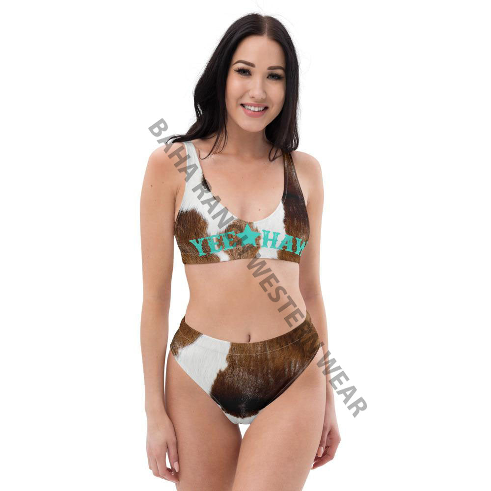 Yeehaw Brown Cow Print Bikini by Baha Ranch Western Wear - product image 6