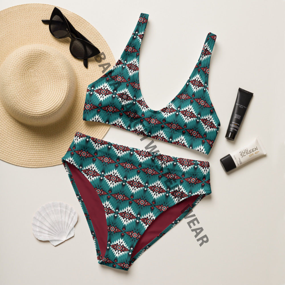 Baha Ranch Yeehaw Teal Burgandy Aztec Bikini by Baha Ranch Western Wear - product image 2