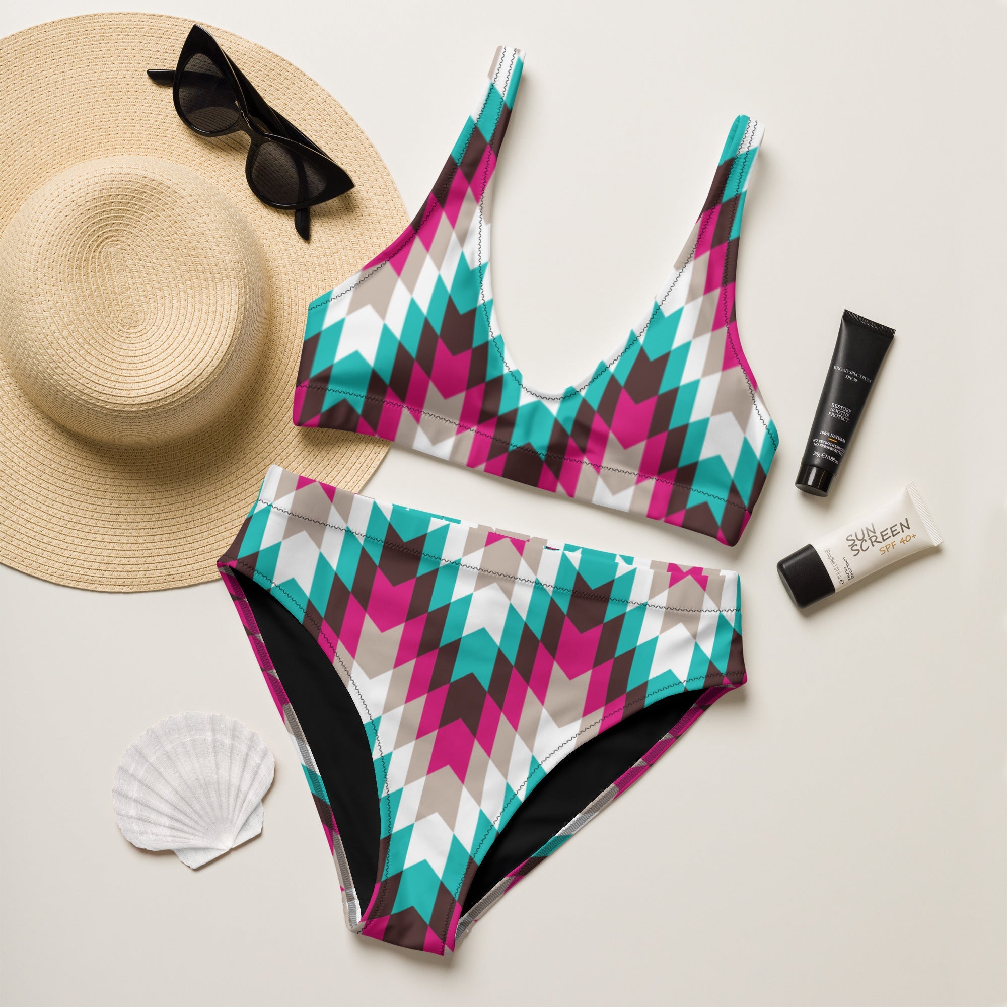 Baha Ranch Yeehaw Turquoise Pink Aztec Bikini by Baha Ranch Western Wear - product image 2