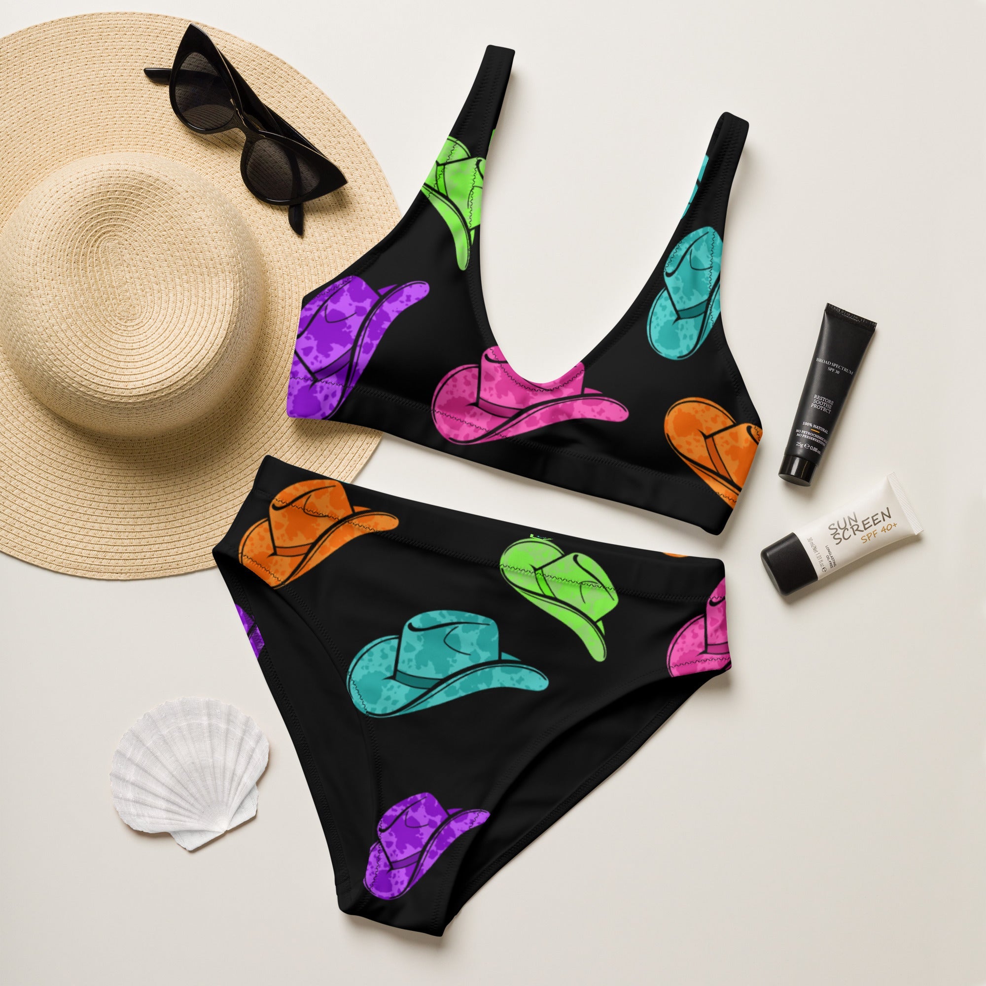 Baha Ranch Yeehaw All Neon Hat Bikini by Baha Ranch Western Wear