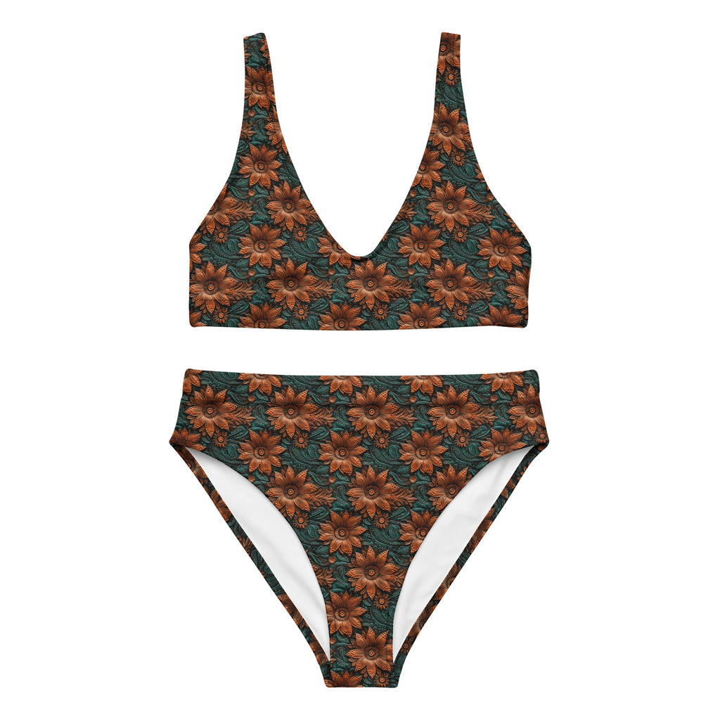 Baha Ranch Yeehaw Floral Leather Print Bikini by Baha Ranch Western Wear - product image 2