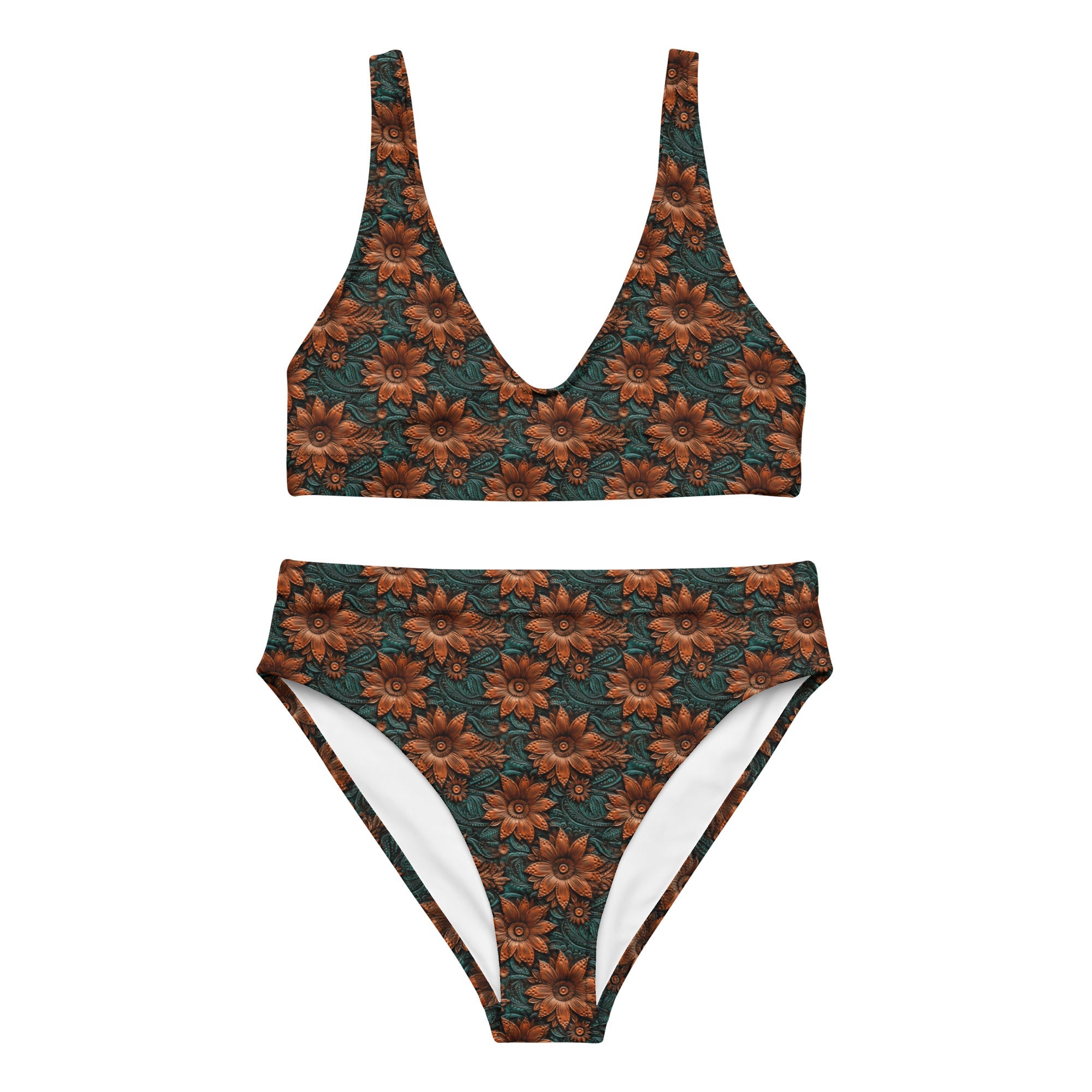 Baha Ranch Yeehaw Floral Leather Print Bikini by Baha Ranch Western Wear - product image 2