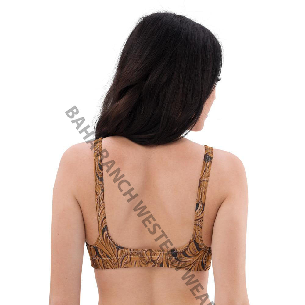 Yeehaw Tooled Leather Bikini Top by Baha Ranch Western Wear - product image 8