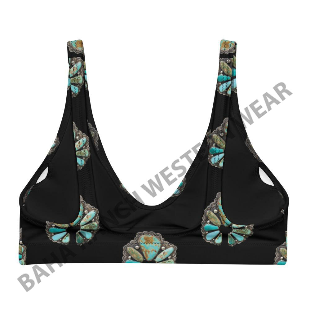 Yeehaw Black Turquoise Naja Bikini Top by Baha Ranch Western Wear - product image 2
