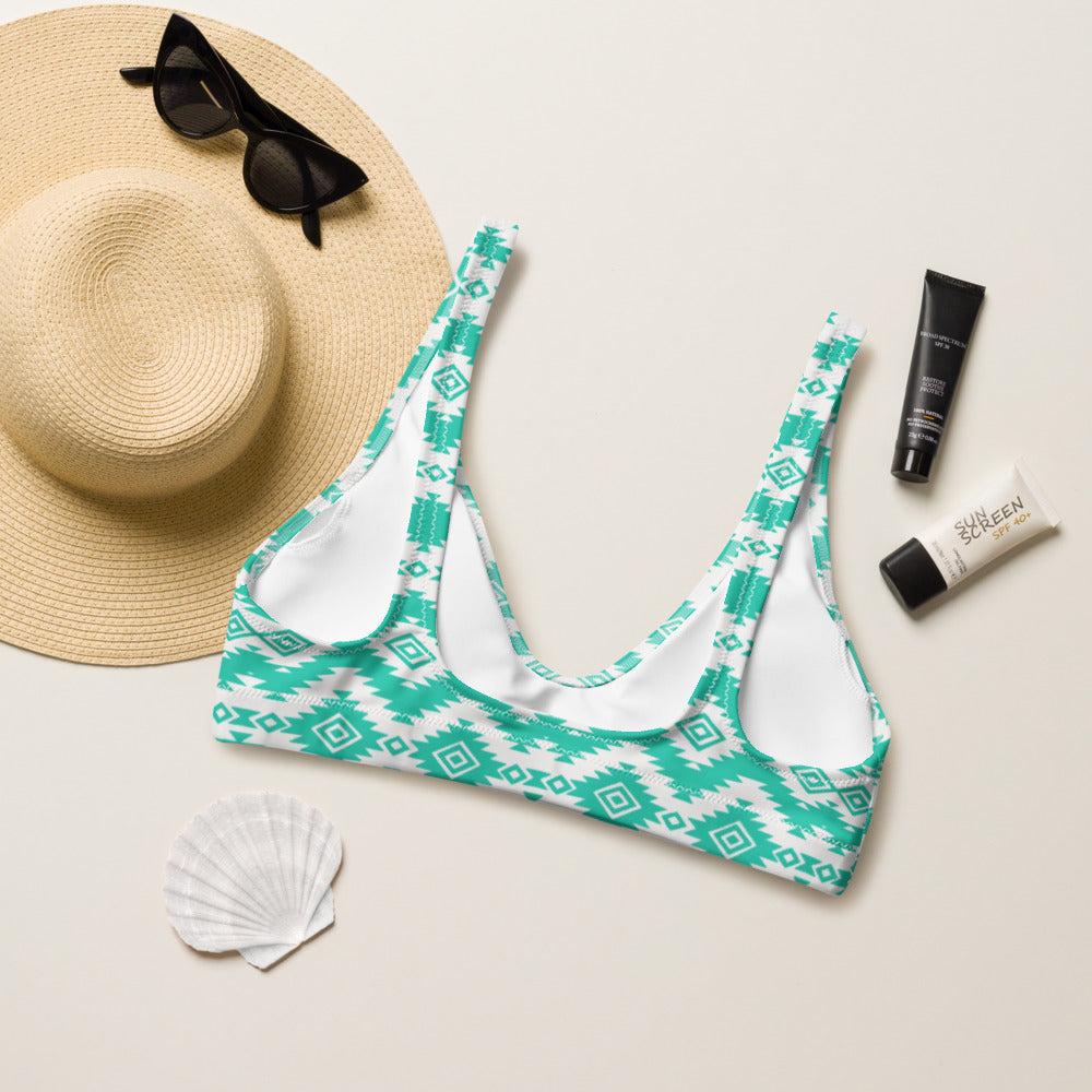 Ready to Ship Yeehaw Turquoise Aztec Bikini Top Size Medium by Baha Ranch Western Wear - product image 3