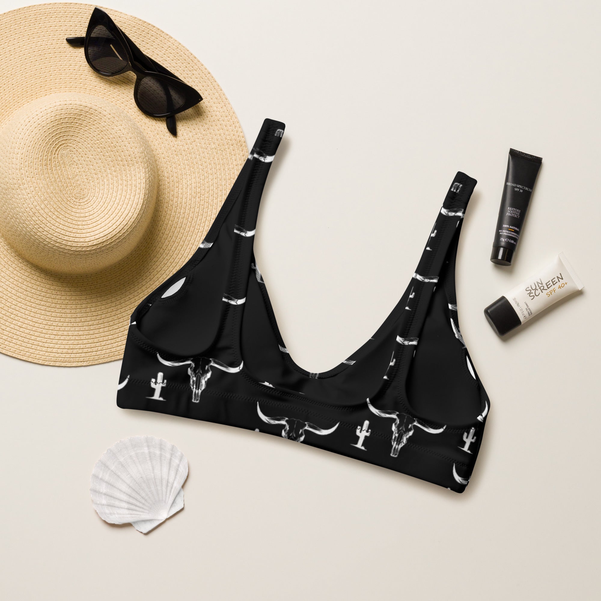 Baha Ranch Yeehaw White Bullhead Cactus Bikini Top by Baha Ranch Western Wear - product image 2
