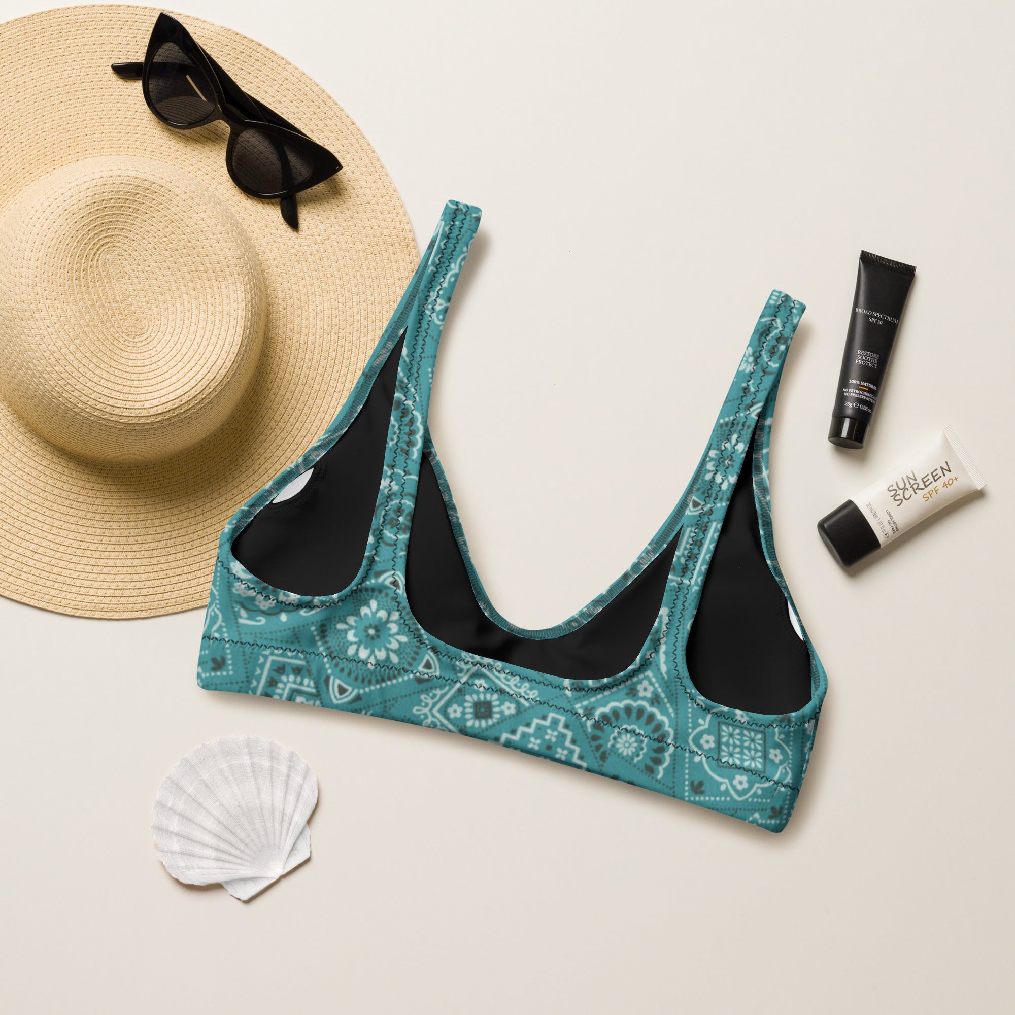 Baha Ranch Yeehaw Turquoise Bandana Bikini Top by Baha Ranch Western Wear - product image 2