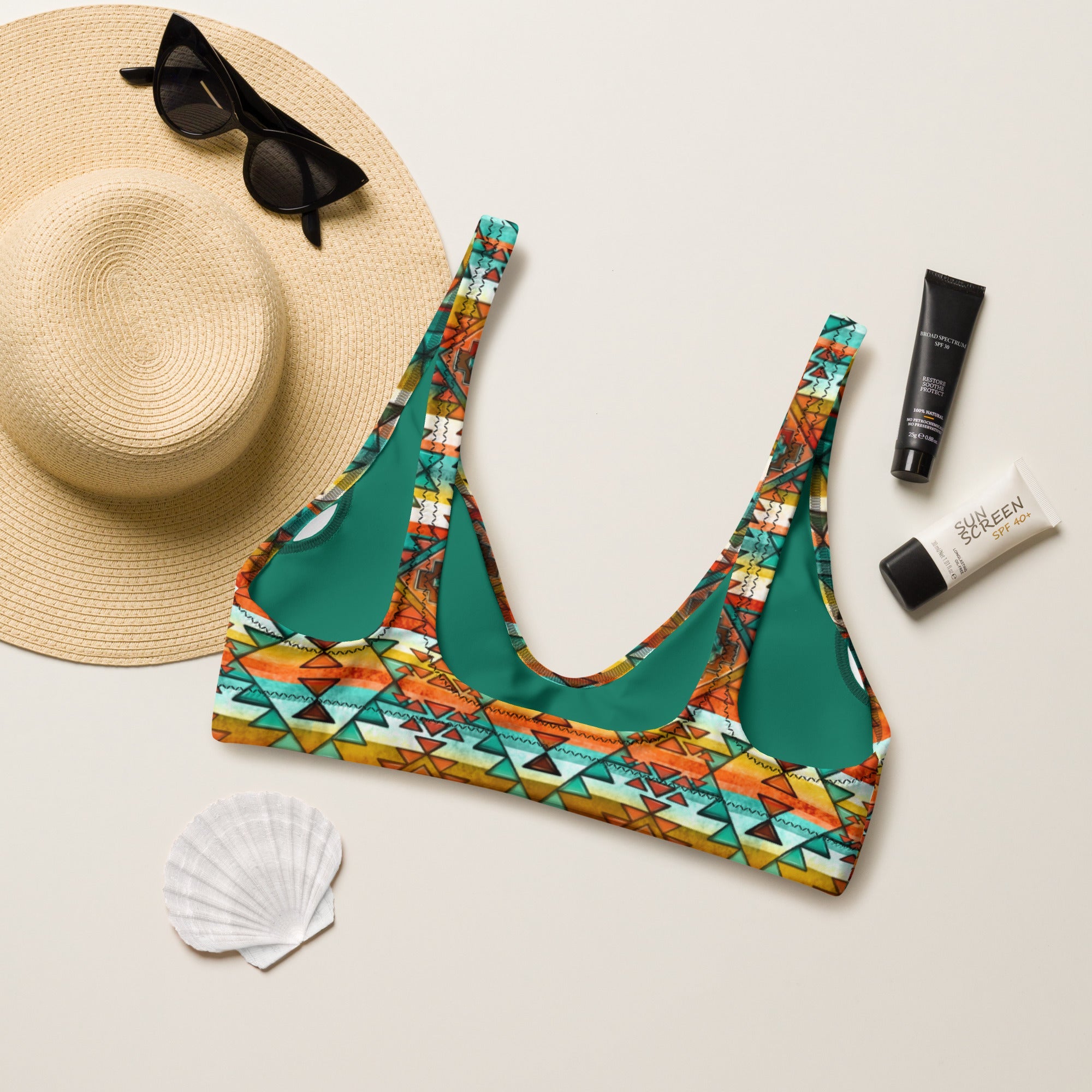 Baha Ranch Yeehaw Mustard Aztec Bikini Top by Baha Ranch Western Wear - product image 6