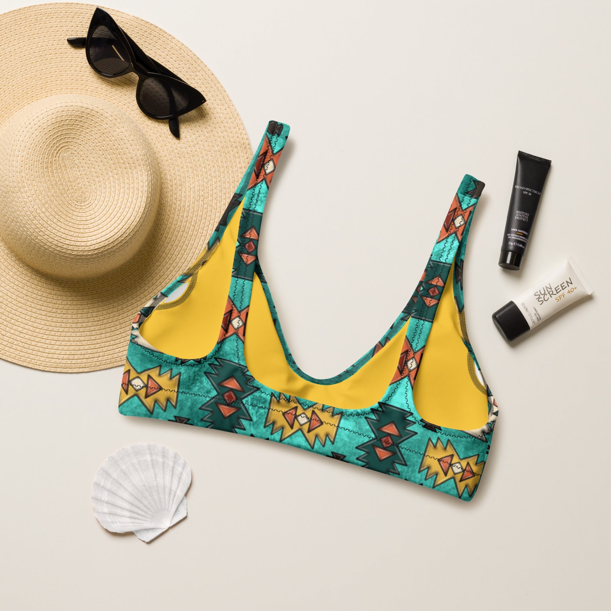 Baha Ranch Yeehaw Turquoise Aztec Bikini Top by Baha Ranch Western Wear - product image 6