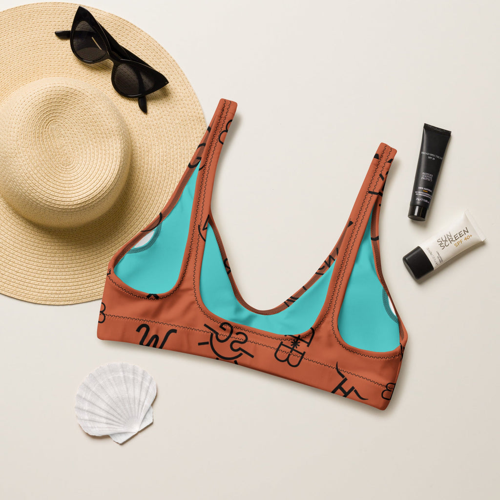 Baha Ranch Yeehaw Brown Cattle Brands Bikini Top by Baha Ranch Western Wear - product image 3