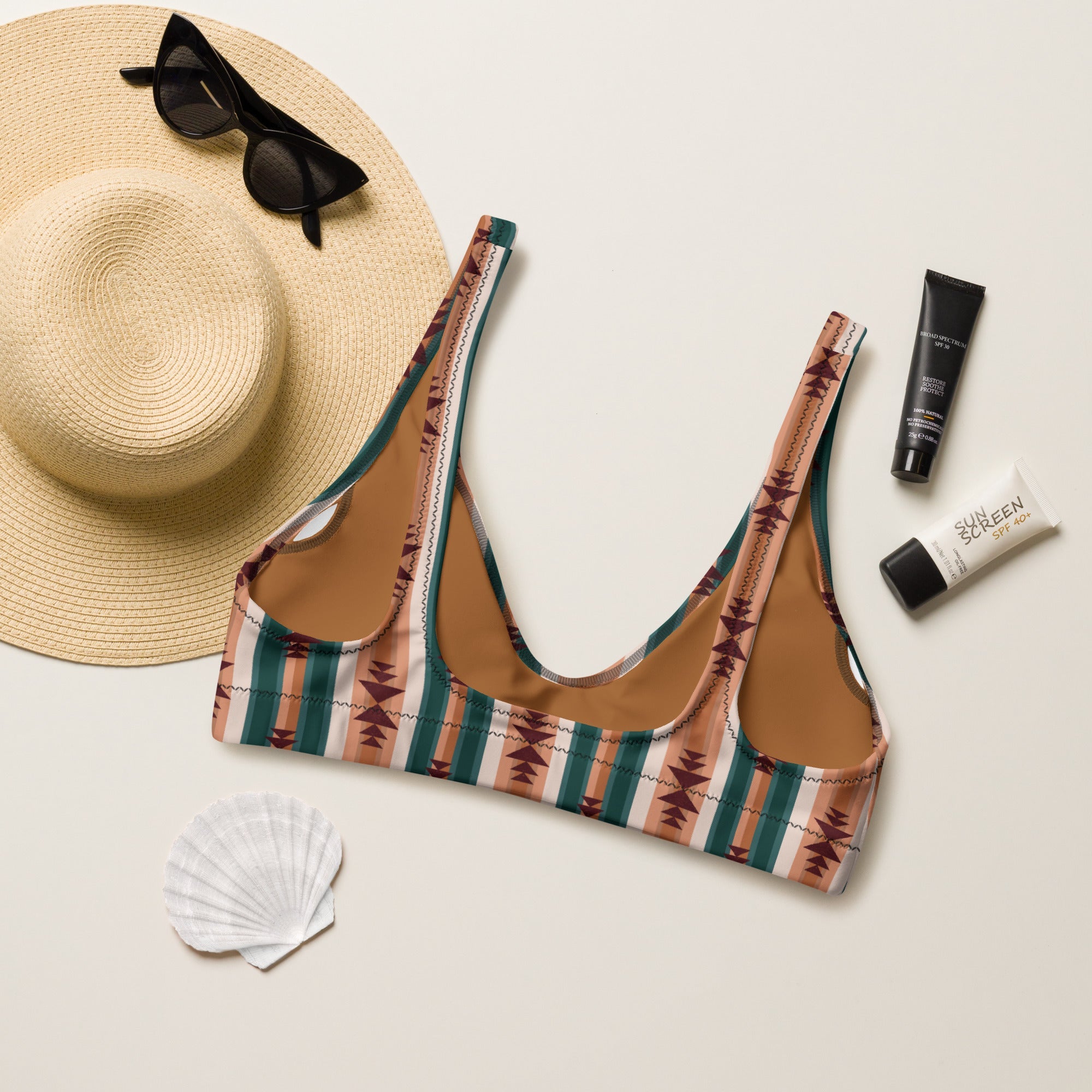 Baha Ranch Yeehaw Cocoa Aztec Bikini Top by Baha Ranch Western Wear - product image 4