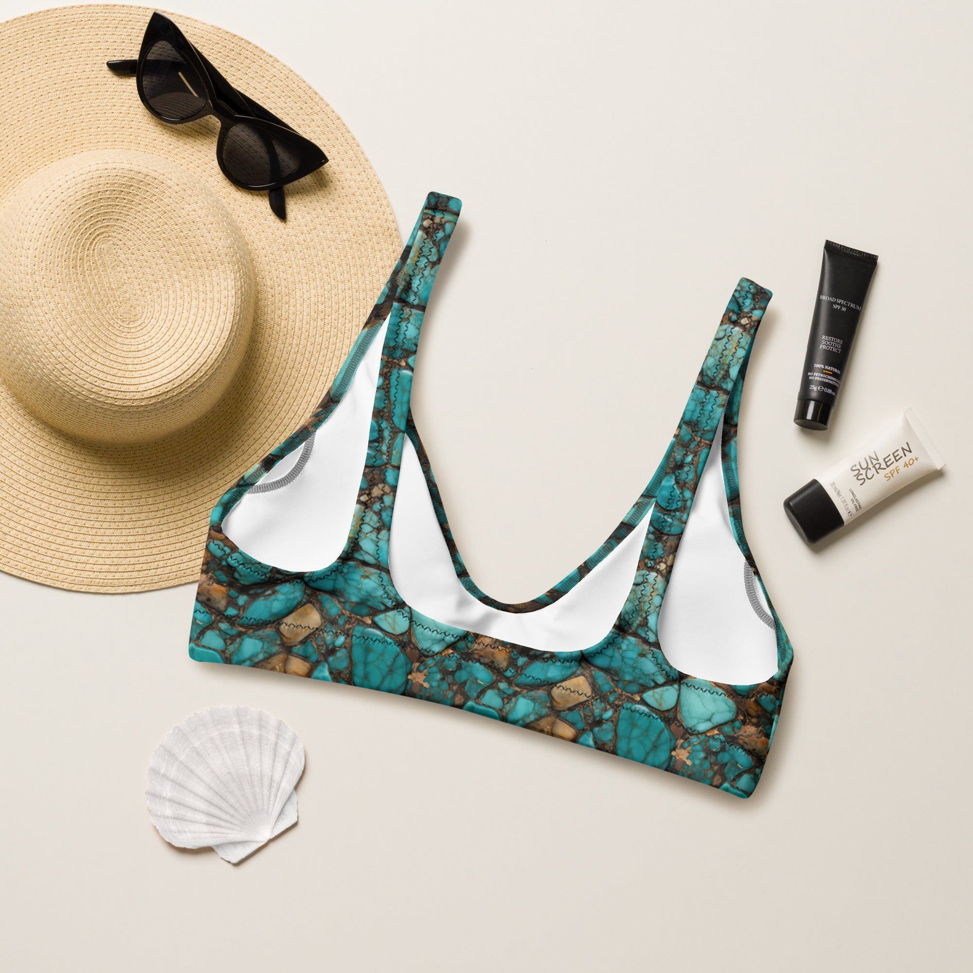 Baha Ranch Yeehaw All Turquoise Bikini Top by Baha Ranch Western Wear - product image 5